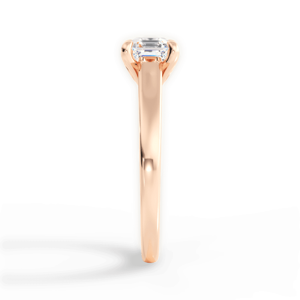 Cheryl Asscher Cut Lab Grown Diamond 18Kt Rose Gold Engagement Ring - View 4