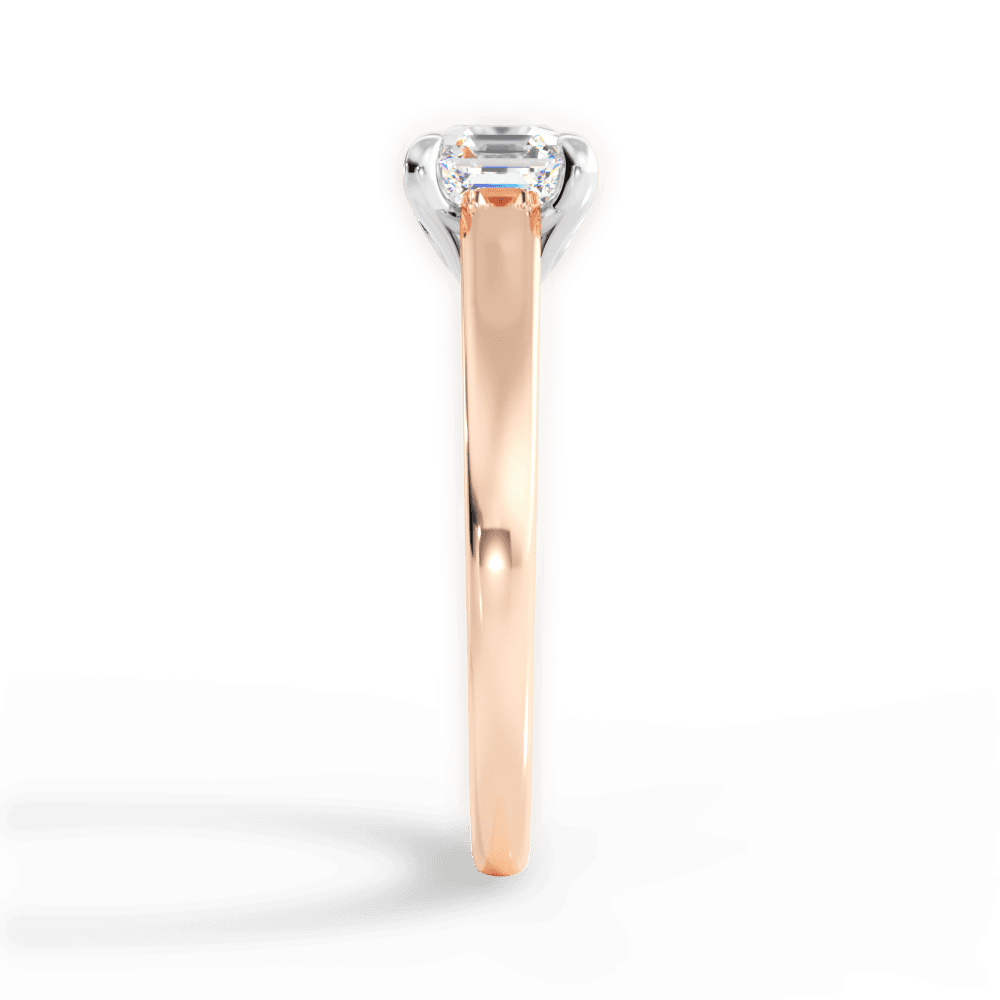 Bethany Asscher Cut Lab Grown Diamond 18Kt Rose Gold Engagement Ring - View 4