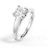 Bethany Asscher Cut Lab Grown Diamond Platinum Engagement Ring - View 4
