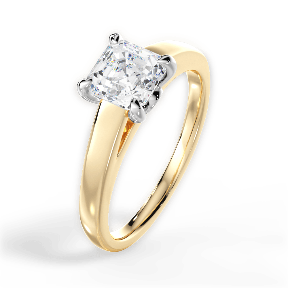 Bethany Asscher Cut Lab Grown Diamond 18Kt Yellow Gold Engagement Ring - View 3