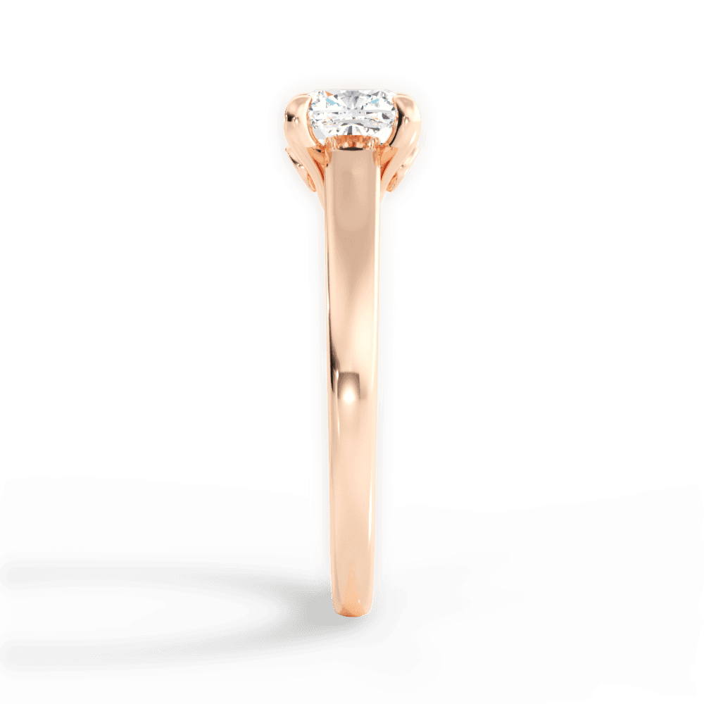 Cheryl Cushion Cut Lab Grown Diamond 18Kt Rose Gold Engagement Ring - View 3