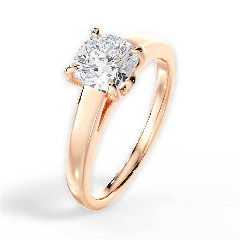 Cheryl Cushion Cut Lab Grown Diamond 18Kt Rose Gold Engagement Ring - View 4