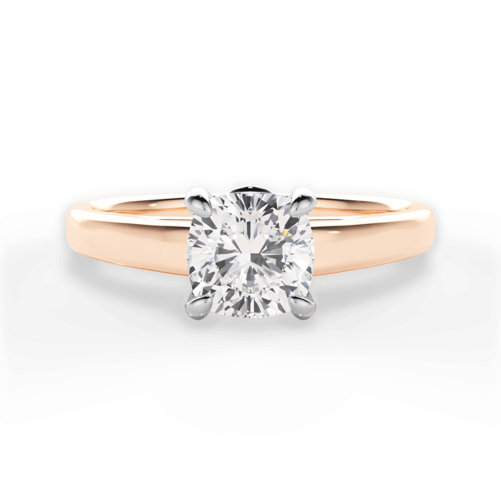 Bethany Cushion Cut Lab Grown Diamond 18Kt Rose Gold Engagement Ring