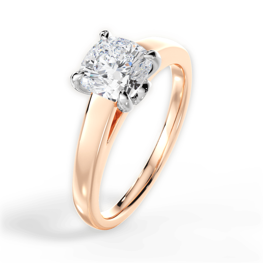 Bethany Cushion Cut Lab Grown Diamond 18Kt Rose Gold Engagement Ring - View 3