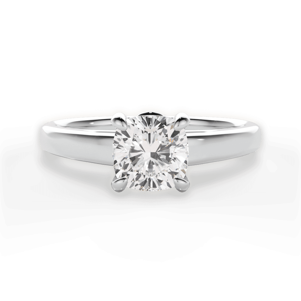 Bethany Cushion Cut Lab Grown Diamond Platinum Engagement Ring