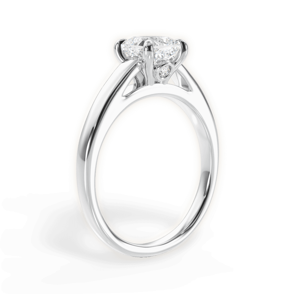 Bethany Cushion Cut Lab Grown Diamond Platinum Engagement Ring - View 3