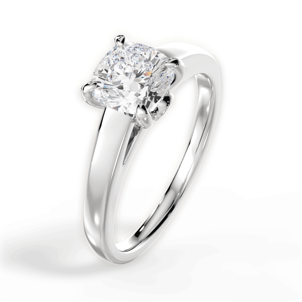 Bethany Cushion Cut Lab Grown Diamond Platinum Engagement Ring - View 4