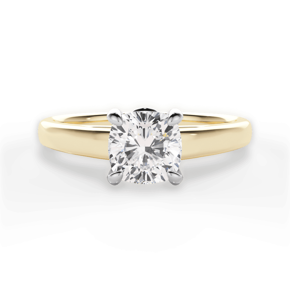Bethany Cushion Cut Lab Grown Diamond 18Kt Yellow Gold Engagement Ring