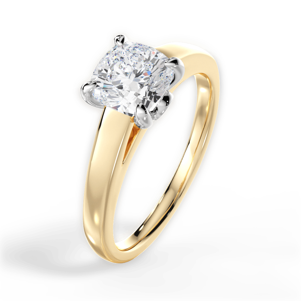 Bethany Cushion Cut Lab Grown Diamond 18Kt Yellow Gold Engagement Ring - View 2