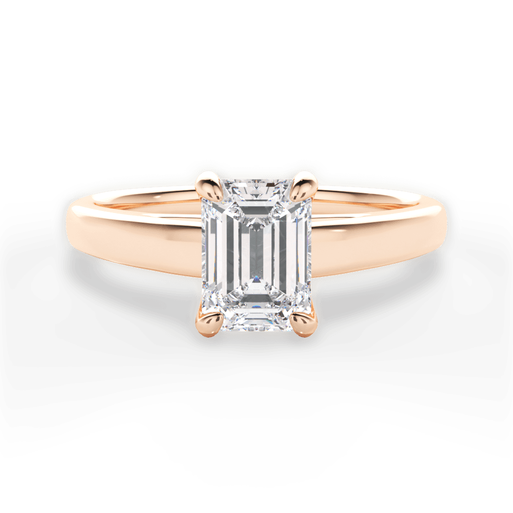 Cheryl Emerald Cut Lab Grown Diamond 18Kt Rose Gold Engagement Ring