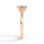 Cheryl Emerald Cut Lab Grown Diamond 18Kt Rose Gold Engagement Ring - View 3