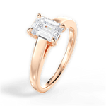 Cheryl Emerald Cut Lab Grown Diamond 18Kt Rose Gold Engagement Ring - View 2