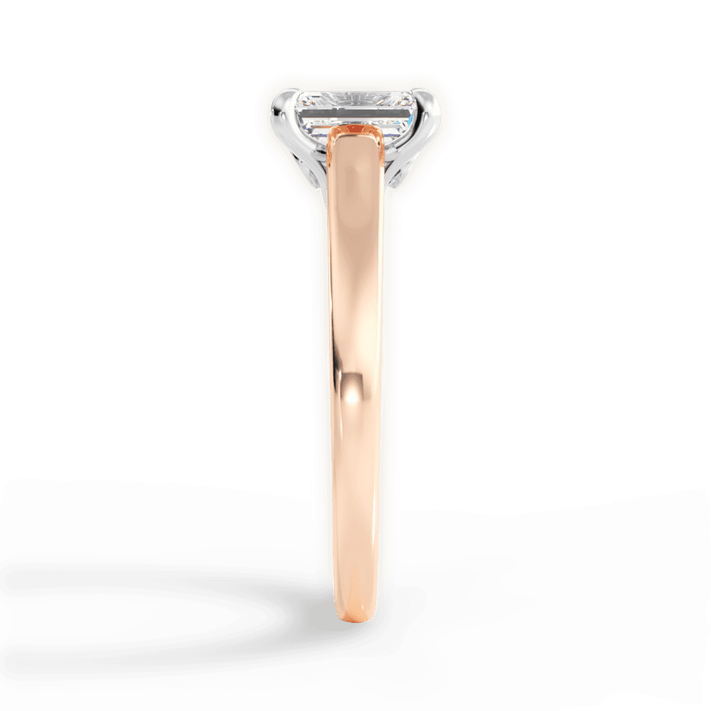 Bethany Emerald Cut Lab Grown Diamond 18Kt Rose Gold Engagement Ring - View 4