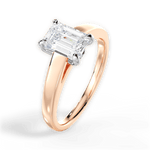 Bethany Emerald Cut Lab Grown Diamond 18Kt Rose Gold Engagement Ring - View 2