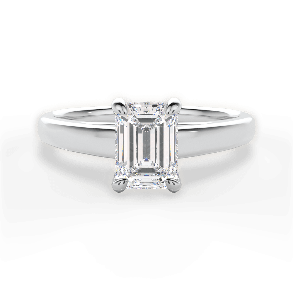 Bethany Emerald Cut Lab Grown Diamond Platinum Engagement Ring