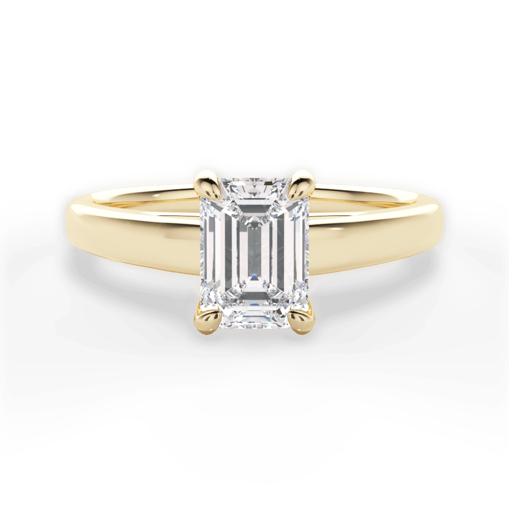 Cheryl Emerald Cut Lab Grown Diamond 18Kt Yellow Gold Engagement Ring