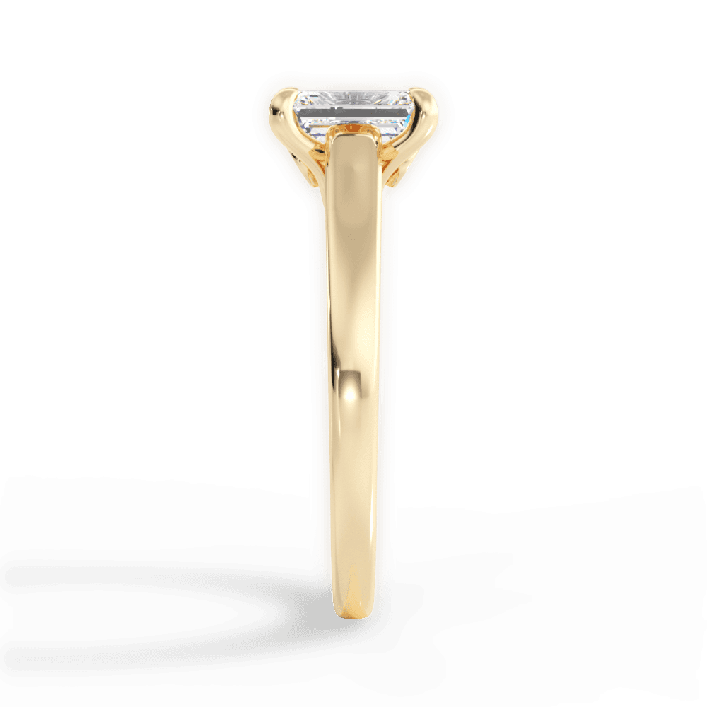 Cheryl Emerald Cut Lab Grown Diamond 18Kt Yellow Gold Engagement Ring - View 2