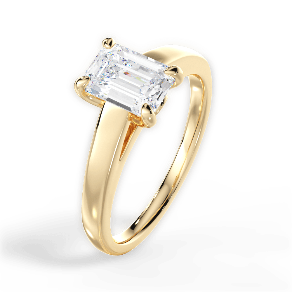 Cheryl Emerald Cut Lab Grown Diamond 18Kt Yellow Gold Engagement Ring - View 4