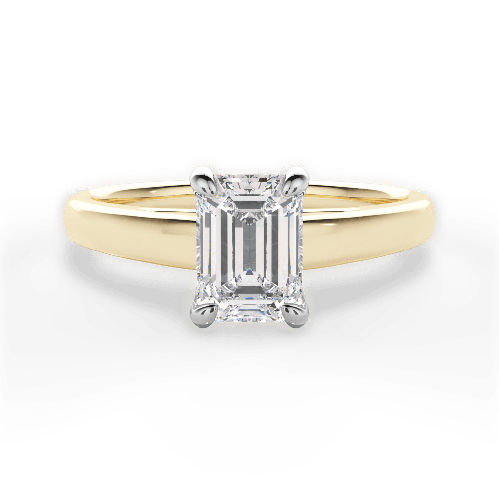 Bethany Emerald Cut Lab Grown Diamond 18Kt Yellow Gold Engagement Ring