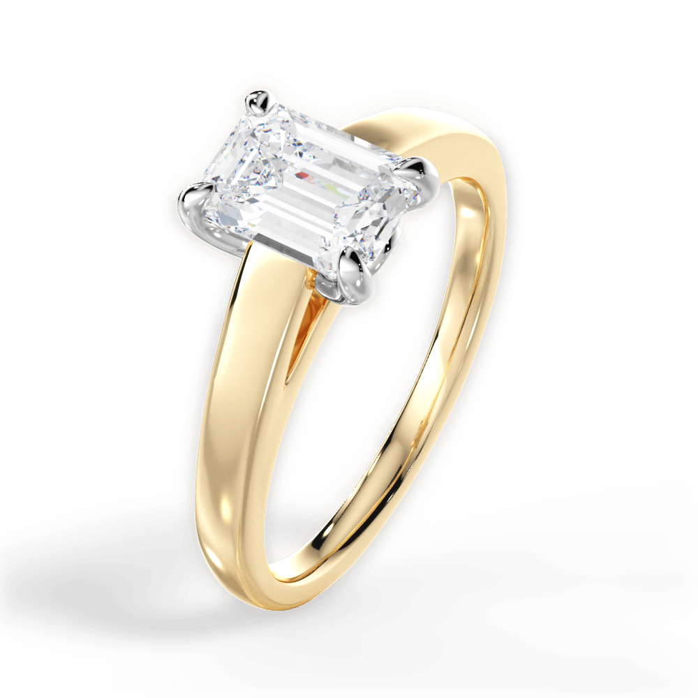 Bethany Emerald Cut Lab Grown Diamond 18Kt Yellow Gold Engagement Ring - View 3