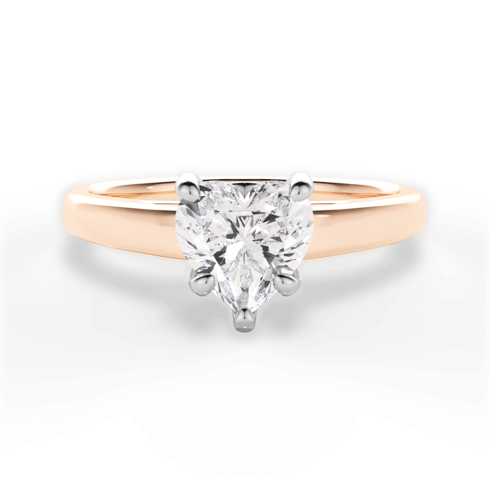 Bethany Heart Cut Lab Grown Diamond 18Kt Rose Gold Engagement Ring