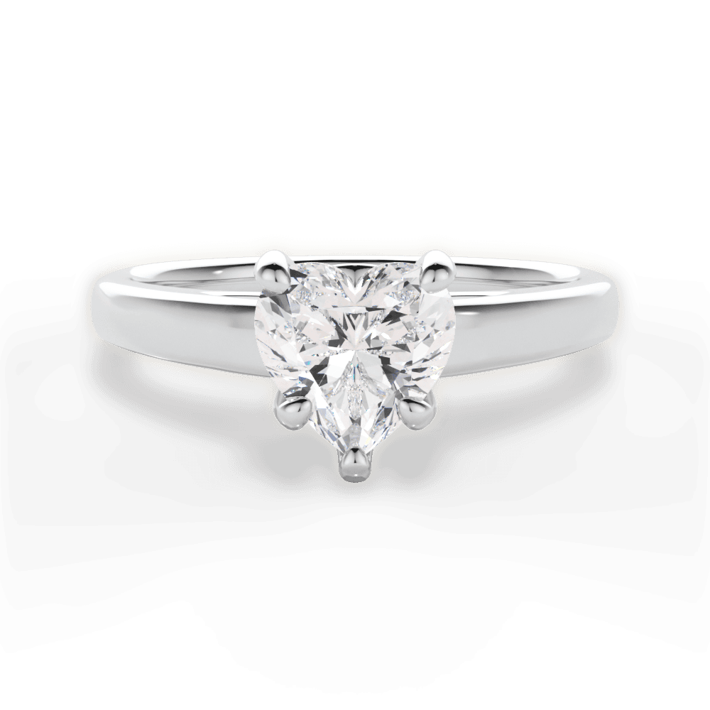 Bethany Heart Cut Lab Grown Diamond Platinum Engagement Ring
