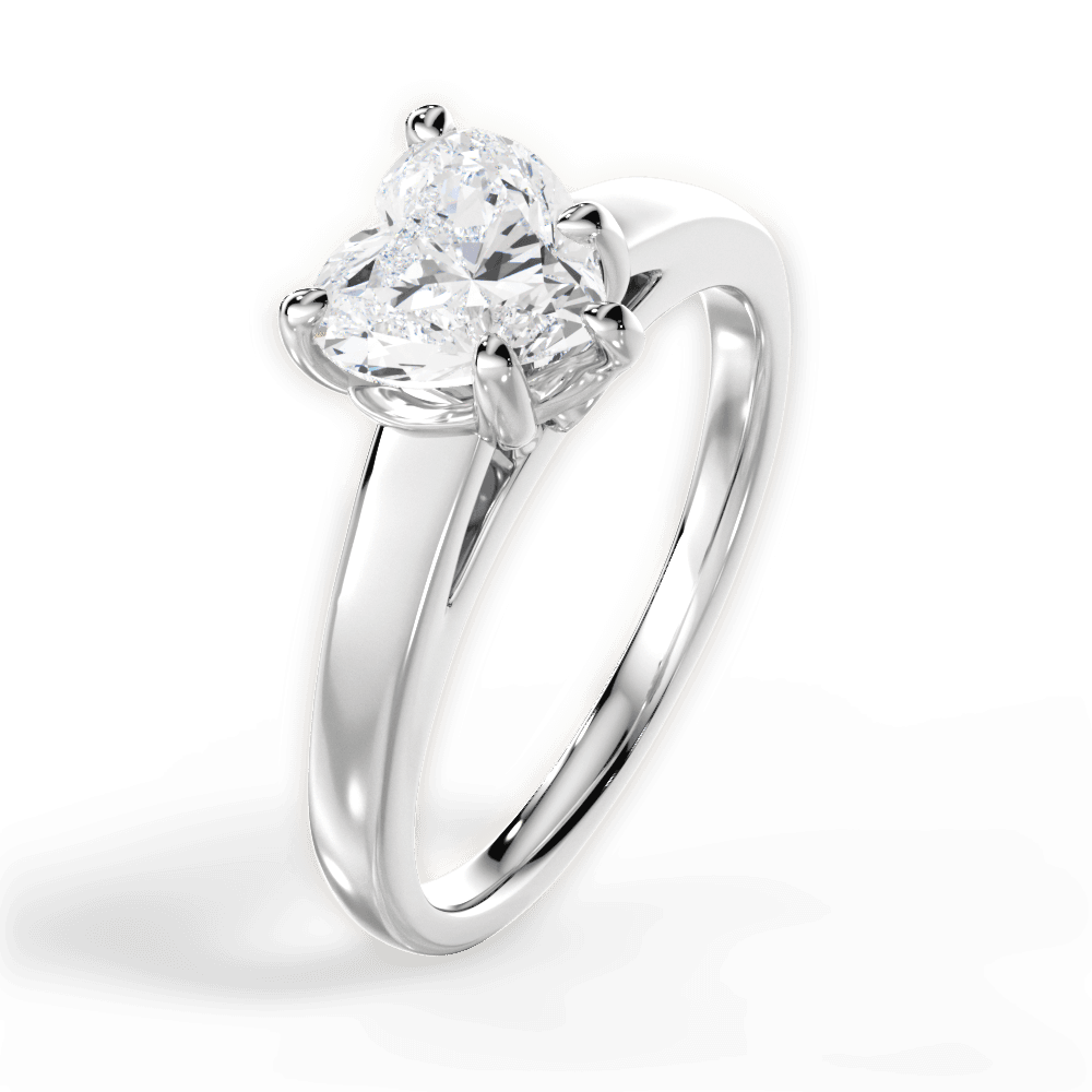 Bethany Heart Cut Lab Grown Diamond 18Kt White Gold Engagement Ring - View 4
