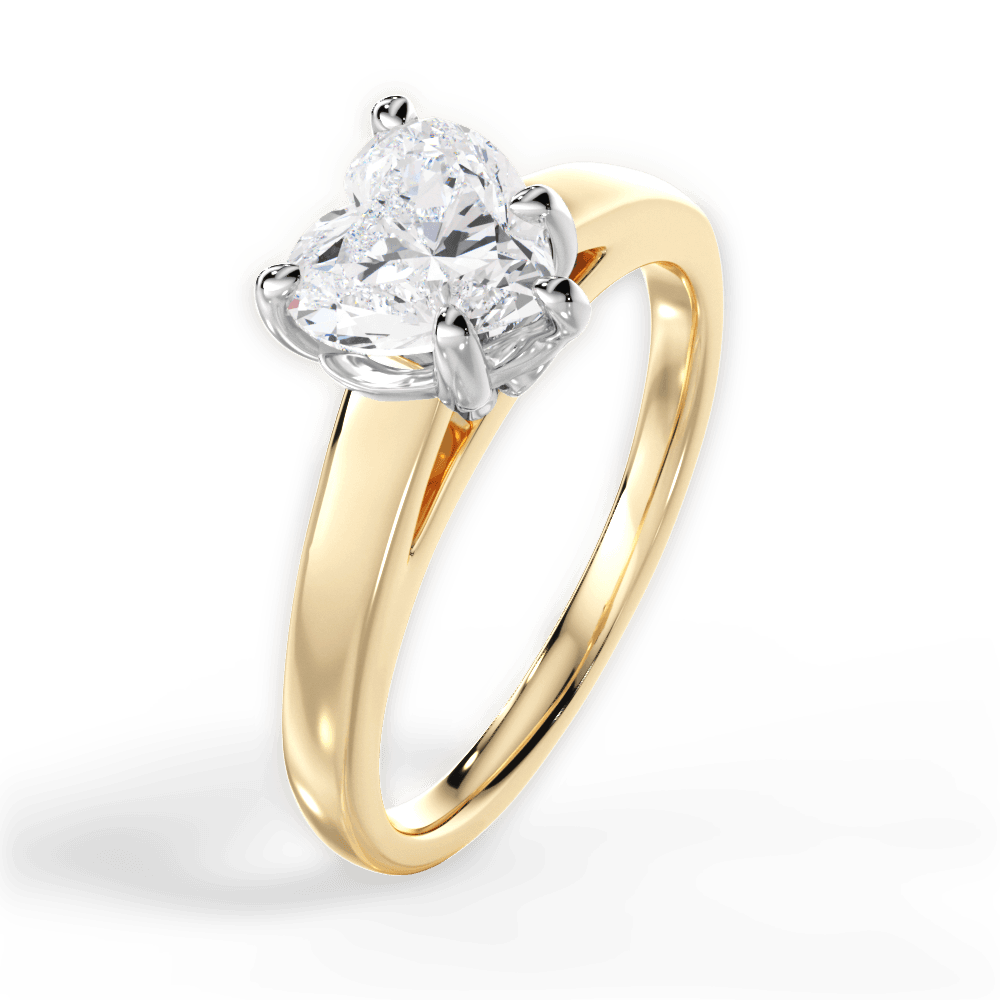 Bethany Heart Cut Lab Grown Diamond 18Kt Yellow Gold Engagement Ring - View 4