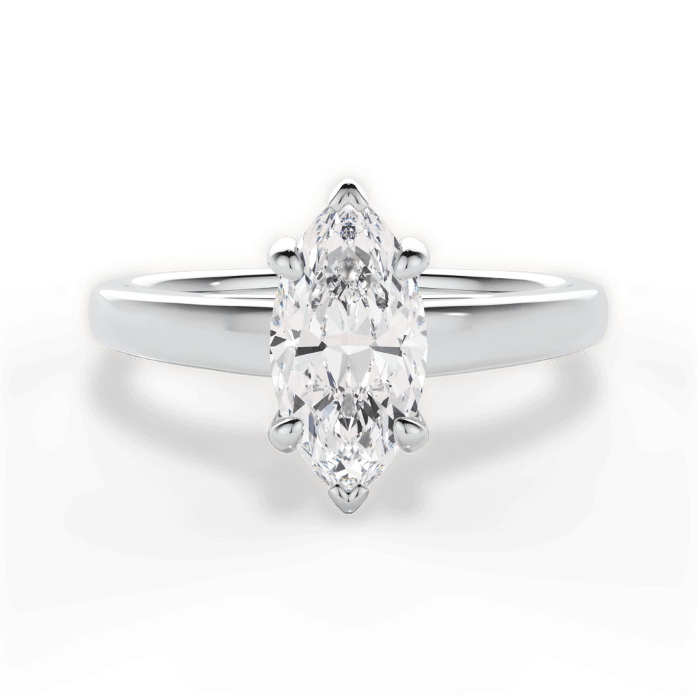 Bethany Marquise Cut Lab Grown Diamond Platinum Engagement Ring