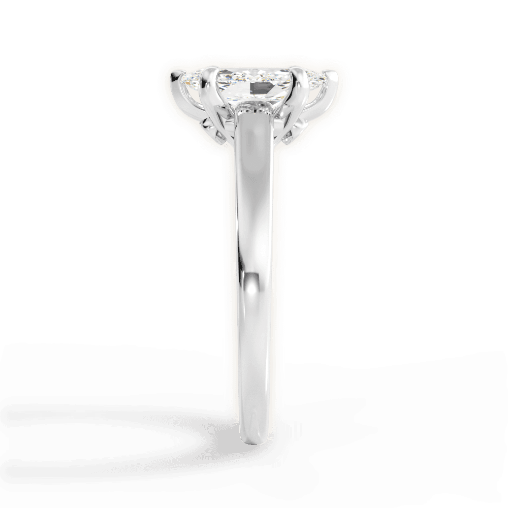 Bethany Marquise Cut Lab Grown Diamond Platinum Engagement Ring - View 3