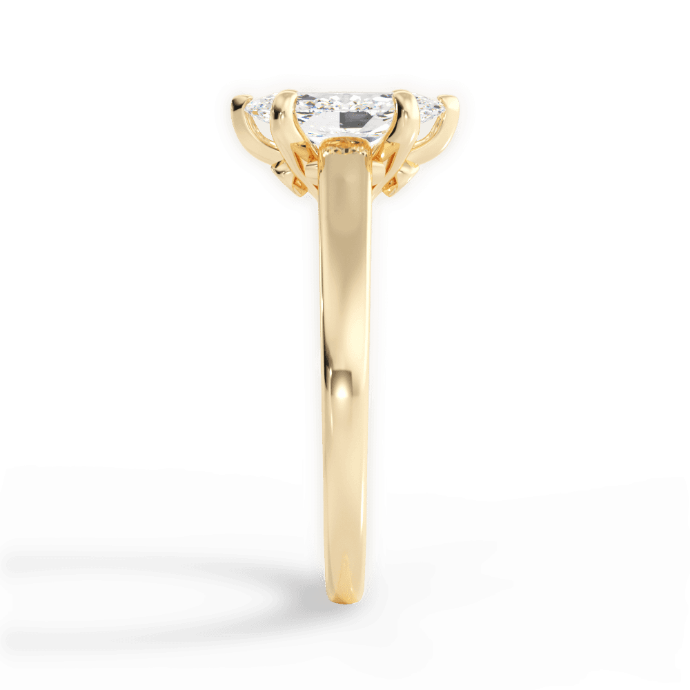 Cheryl Marquise Cut Lab Grown Diamond 18Kt Yellow Gold Engagement Ring - View 3