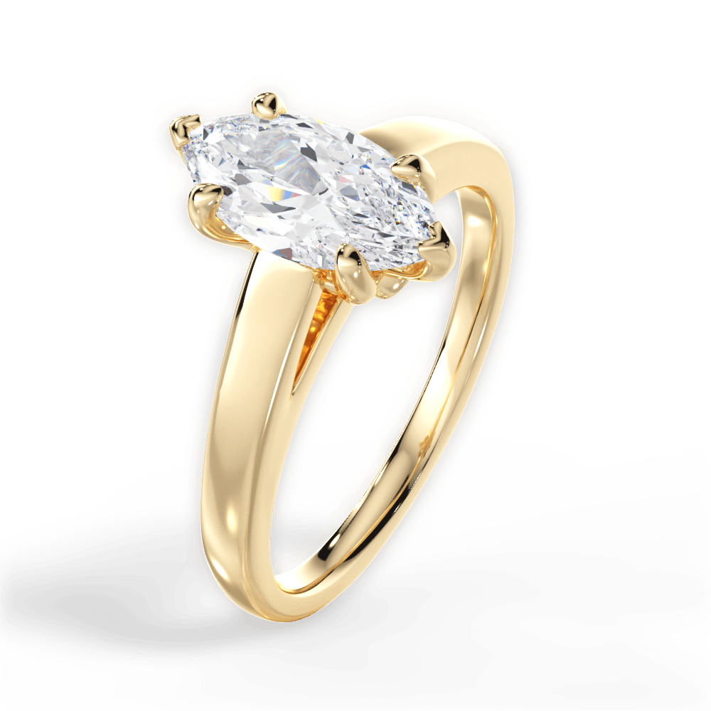 Cheryl Marquise Cut Lab Grown Diamond 18Kt Yellow Gold Engagement Ring - View 2