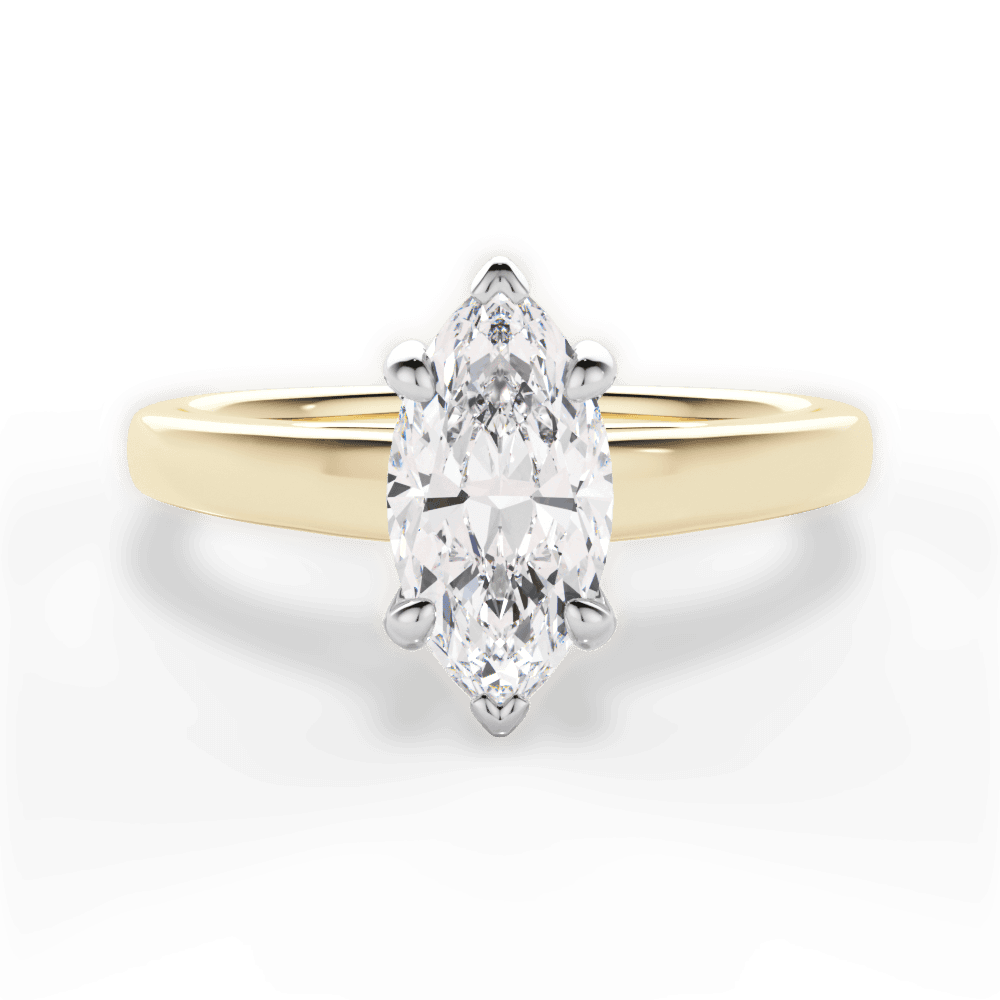 Bethany Marquise Cut Lab Grown Diamond 18Kt Yellow Gold Engagement Ring