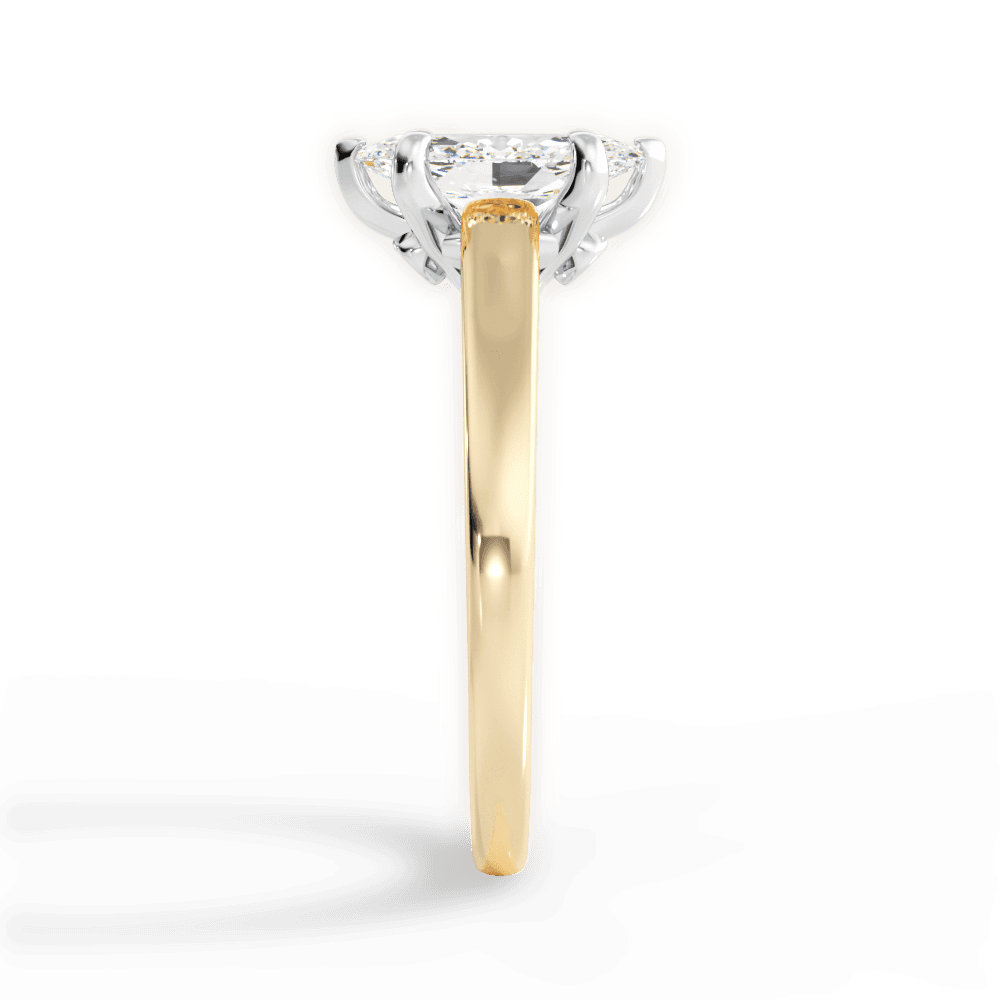 Bethany Marquise Cut Lab Grown Diamond 18Kt Yellow Gold Engagement Ring - View 2