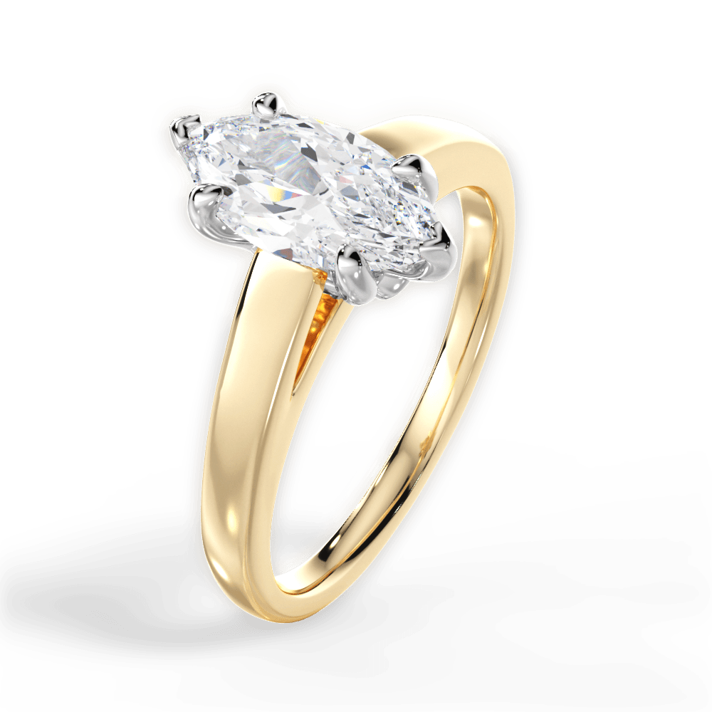 Bethany Marquise Cut Lab Grown Diamond 18Kt Yellow Gold Engagement Ring - View 4