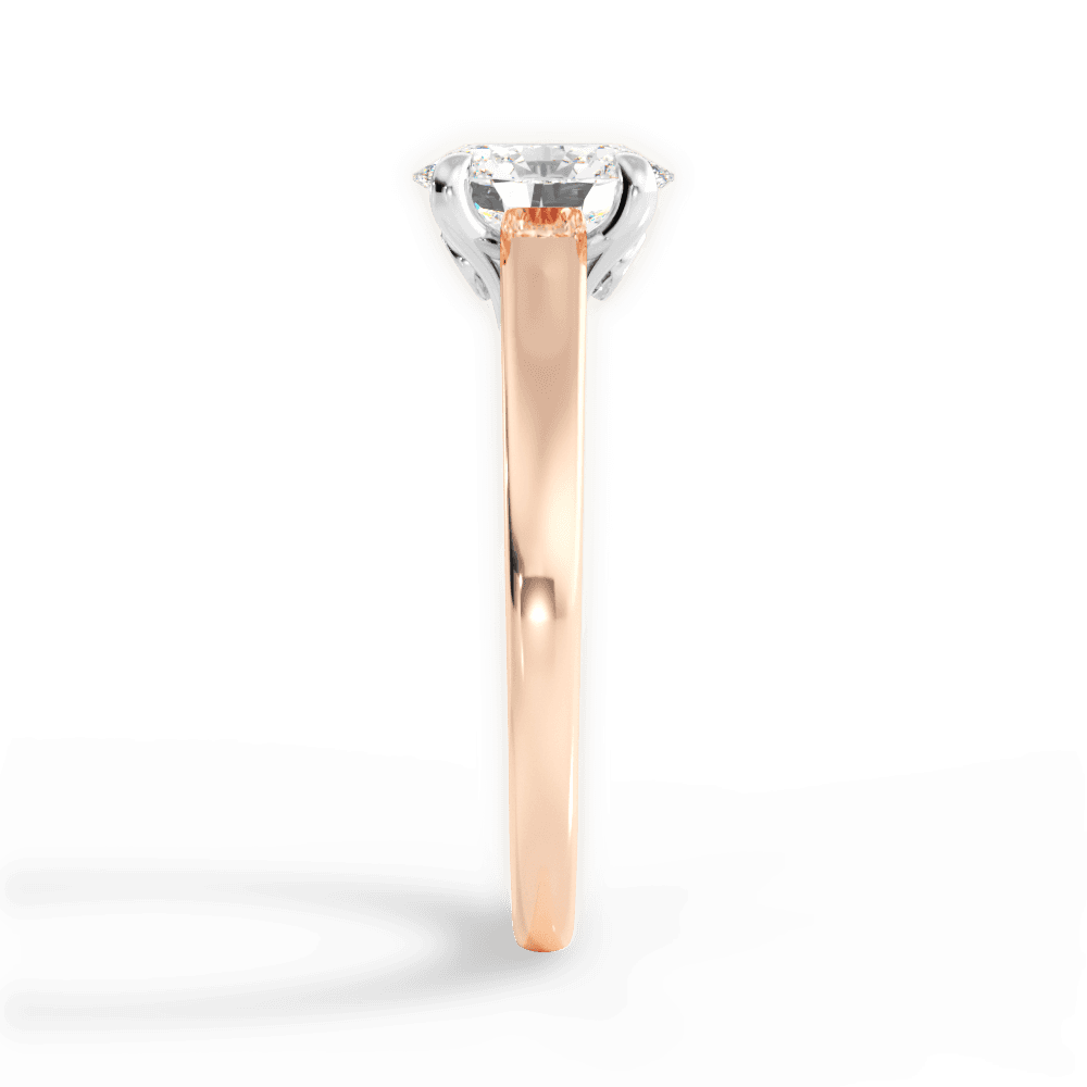 Bethany Oval Cut Lab Grown Diamond 18Kt Rose Gold Engagement Ring - View 2