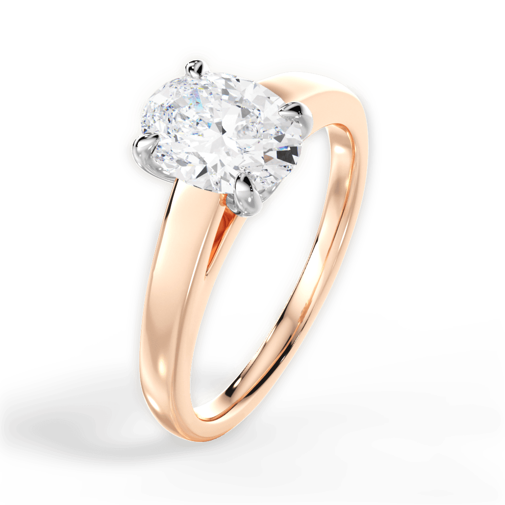 Bethany Oval Cut Lab Grown Diamond 18Kt Rose Gold Engagement Ring - View 3