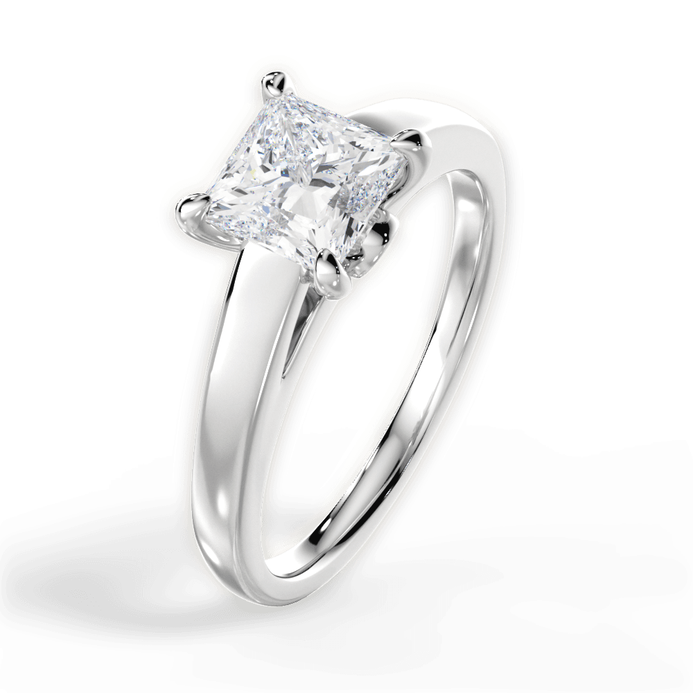 Bethany Princess Cut Lab Grown Diamond 14Kt White Gold Engagement Ring - View 4