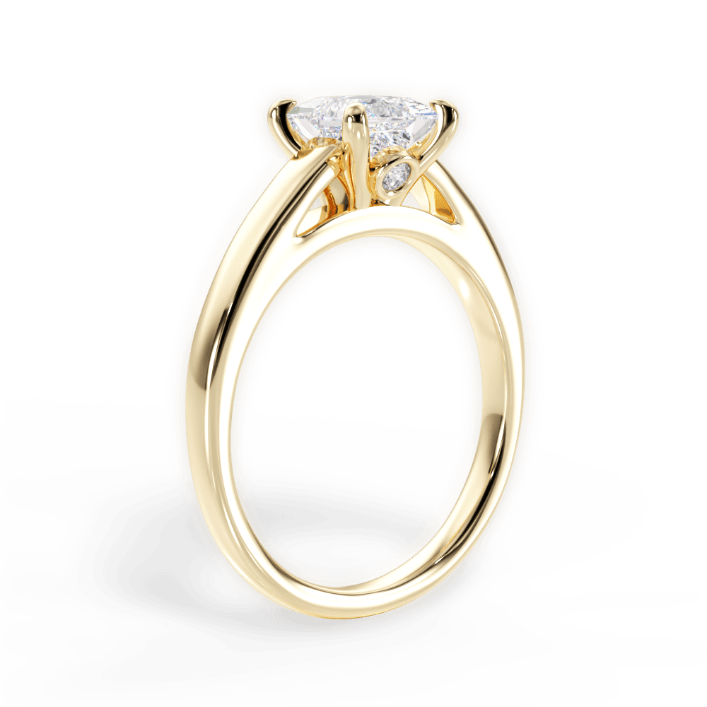Cheryl Princess Cut Lab Grown Diamond 18Kt Yellow Gold Engagement Ring - View 4