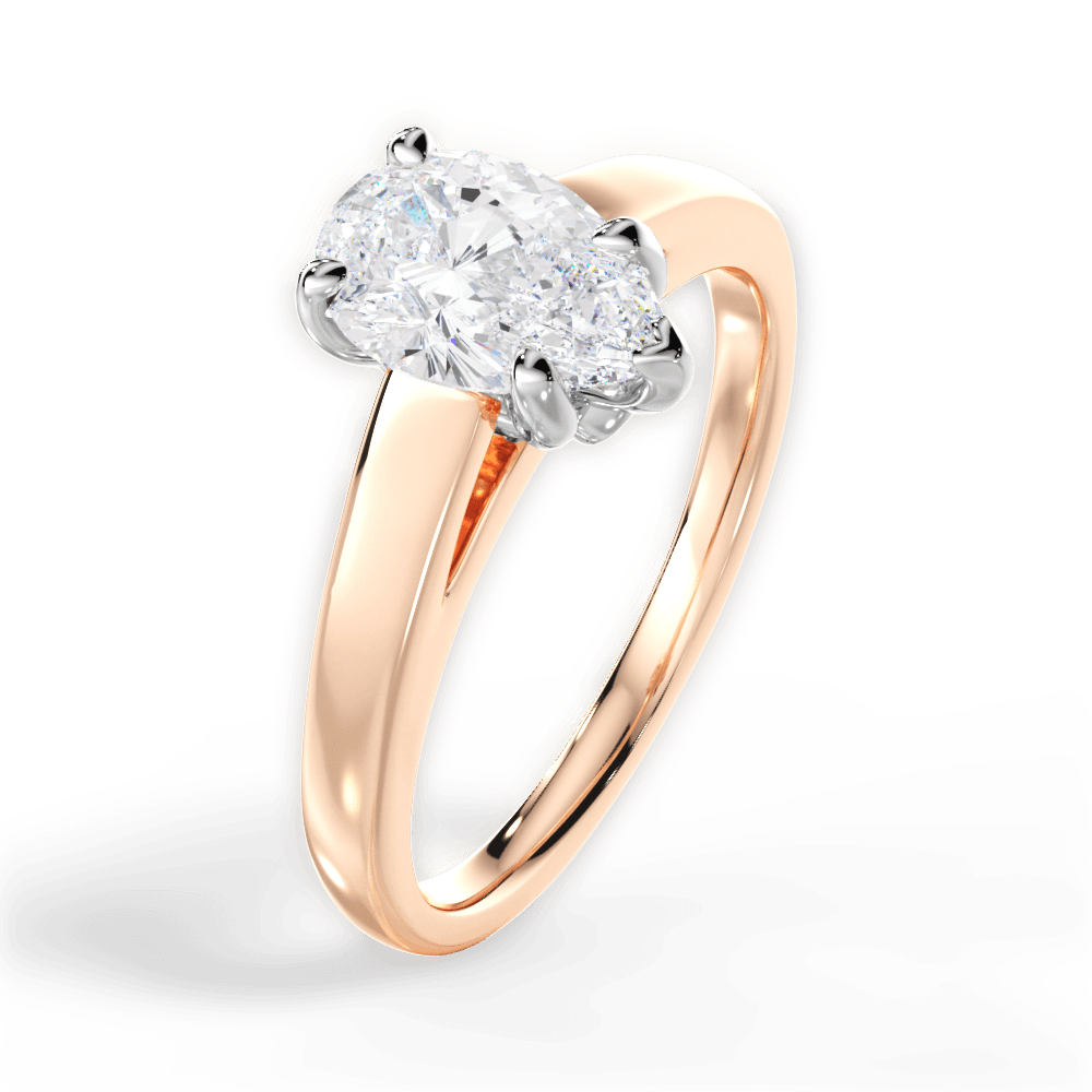 Bethany Pear Cut Lab Grown Diamond 18Kt Rose Gold Engagement Ring - View 4