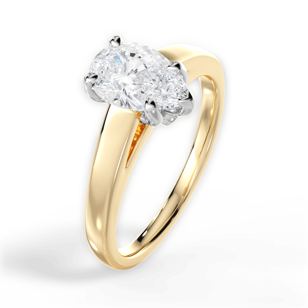 Bethany Pear Cut Lab Grown Diamond 18Kt Yellow Gold Engagement Ring - View 4