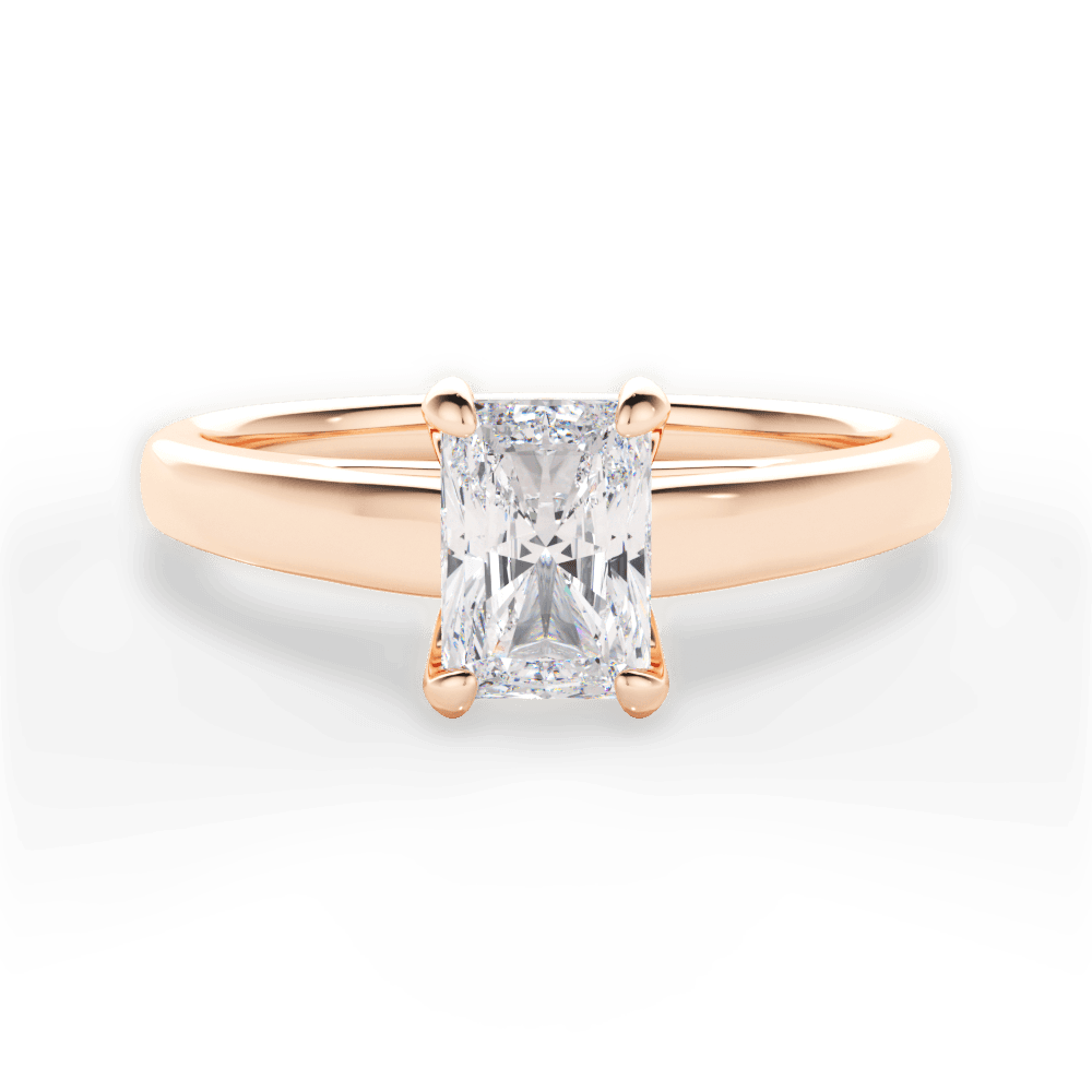 Cheryl Radiant Cut Lab Grown Diamond 18Kt Rose Gold Engagement Ring