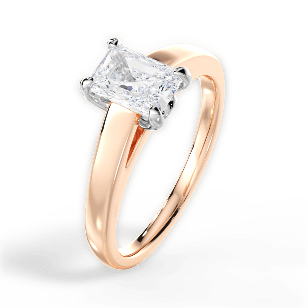 Bethany Radiant Cut Lab Grown Diamond 18Kt Rose Gold Engagement Ring - View 3