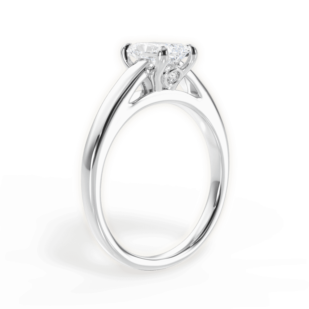Bethany Radiant Cut Lab Grown Diamond Platinum Engagement Ring - View 2