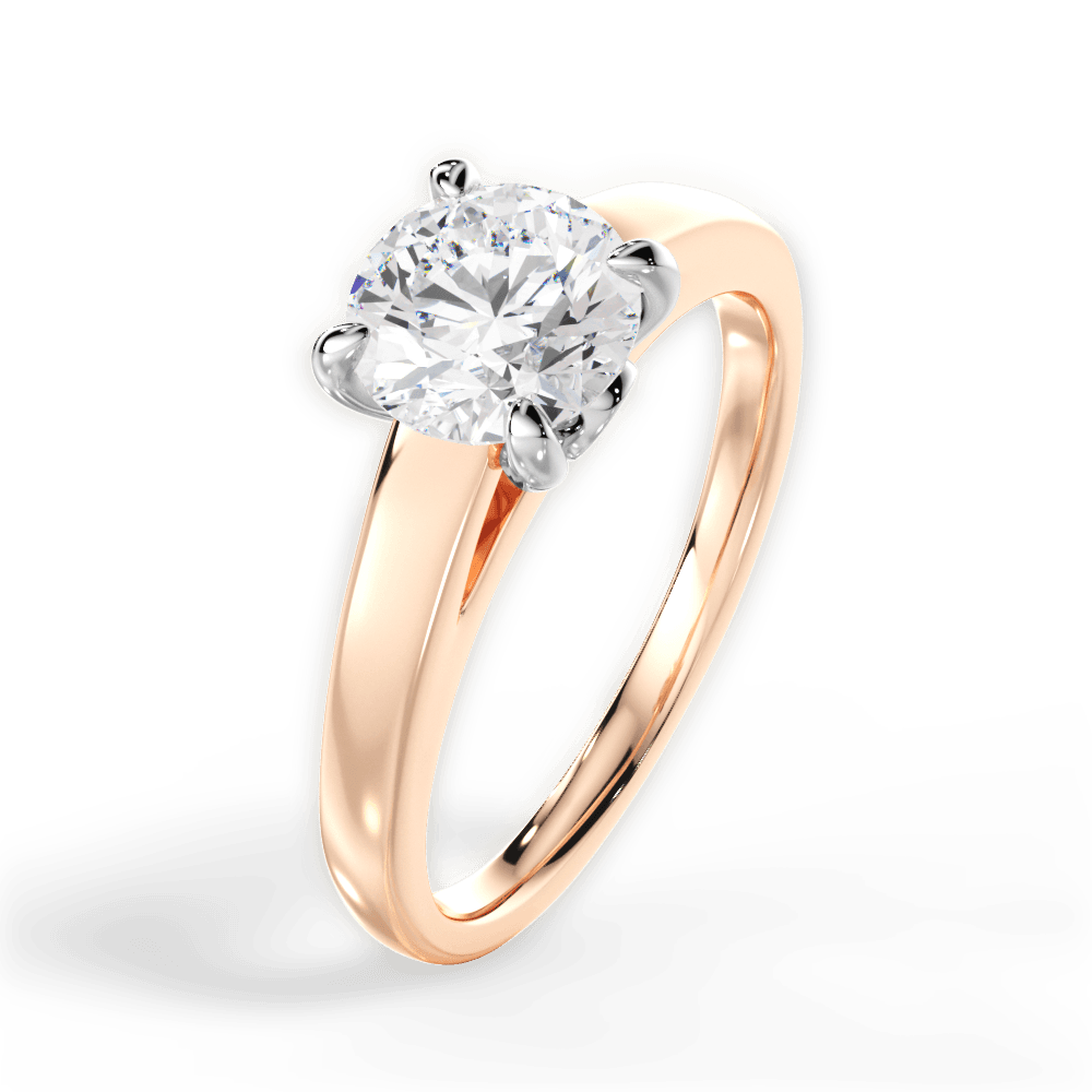 Bethany Round Cut Lab Grown Diamond 18Kt Rose Gold Engagement Ring - View 2