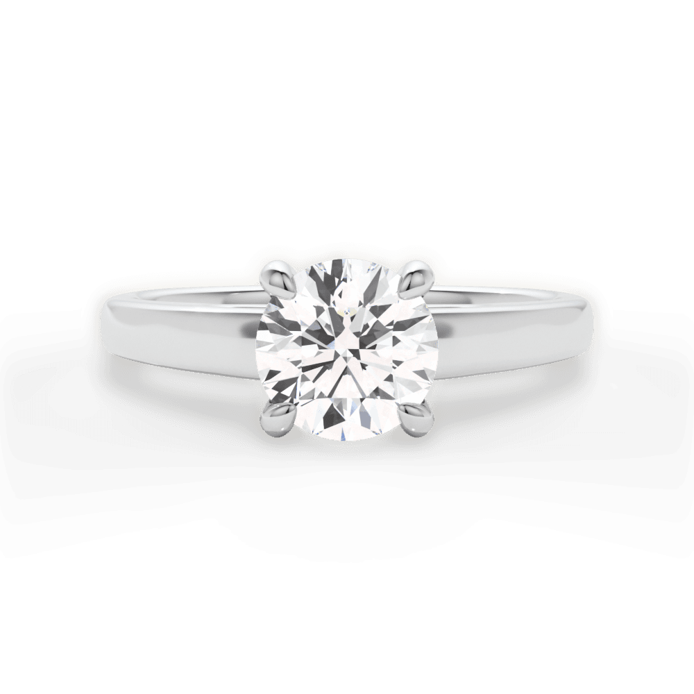 Bethany Round Cut Lab Grown Diamond Platinum Engagement Ring