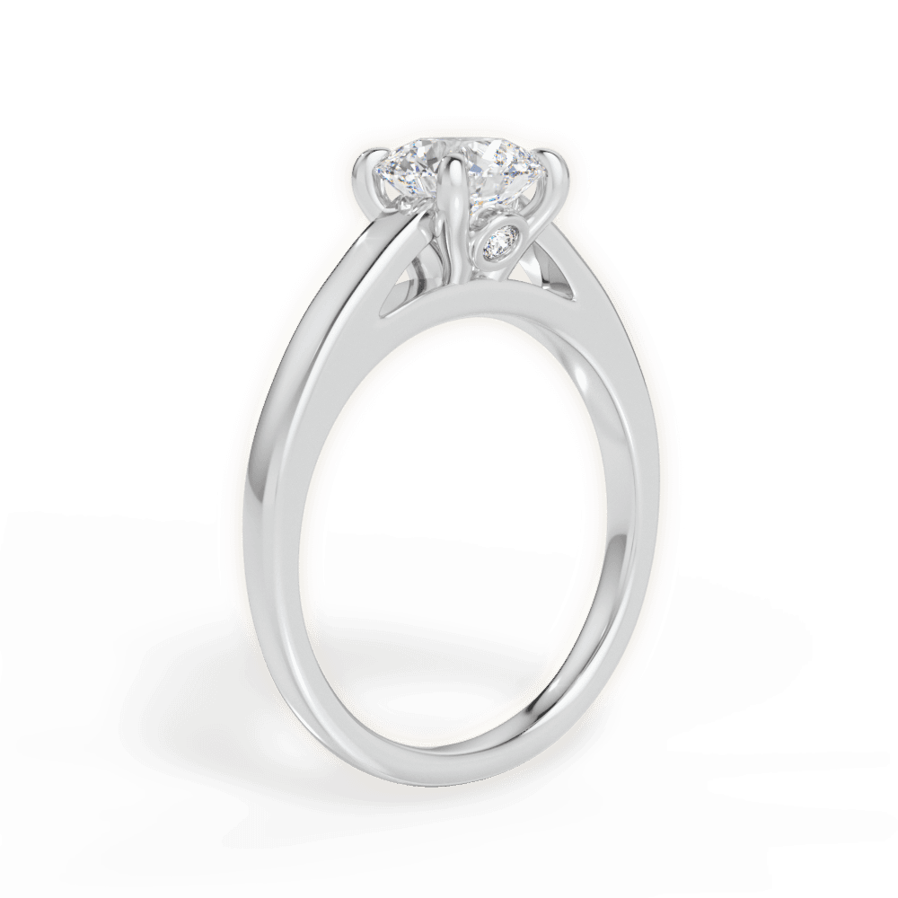 Bethany Round Cut Lab Grown Diamond 14Kt White Gold Engagement Ring - View 3