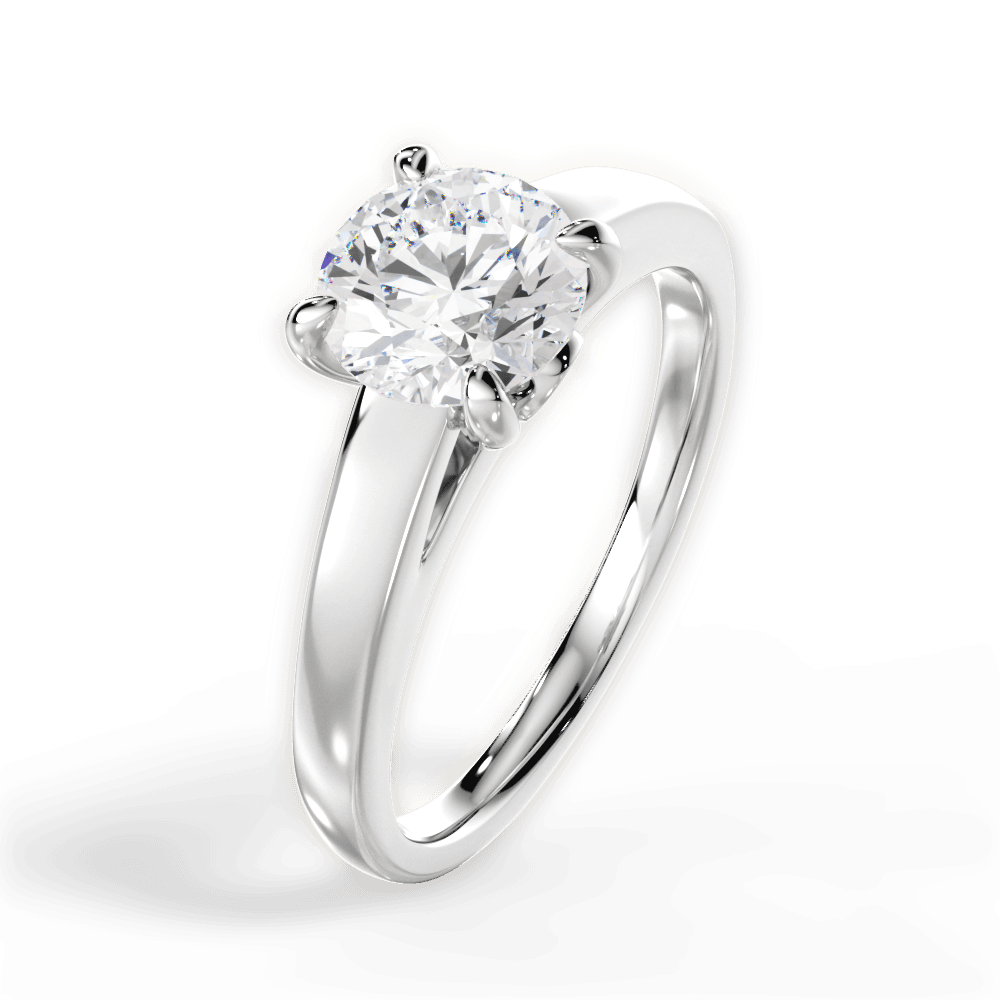 Bethany Round Cut Lab Grown Diamond Platinum Engagement Ring - View 4