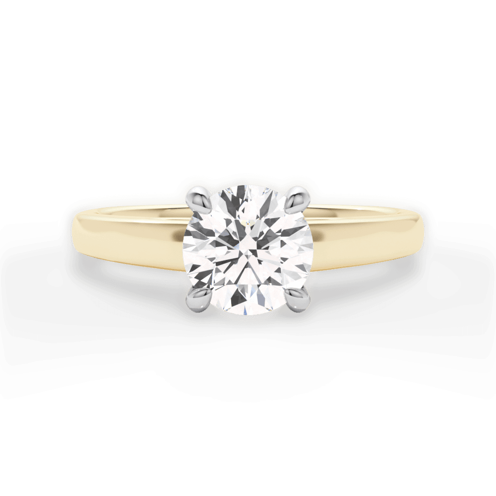 Bethany Round Cut Lab Grown Diamond 18Kt Yellow Gold Engagement Ring