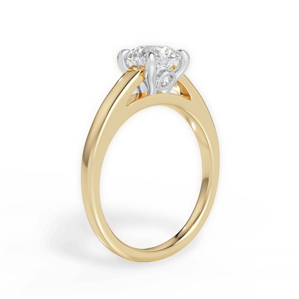 Bethany Round Cut Lab Grown Diamond 18Kt Yellow Gold Engagement Ring - View 3